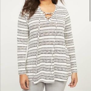 NWT lane bryant lace up swing top long sleeve